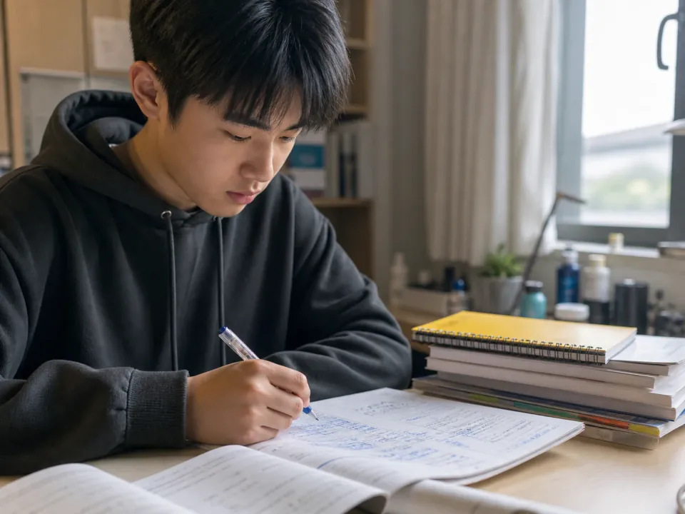 学生在考前结合笔记集中复习错题